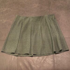 Grey Pinstripe Mini Skirt
